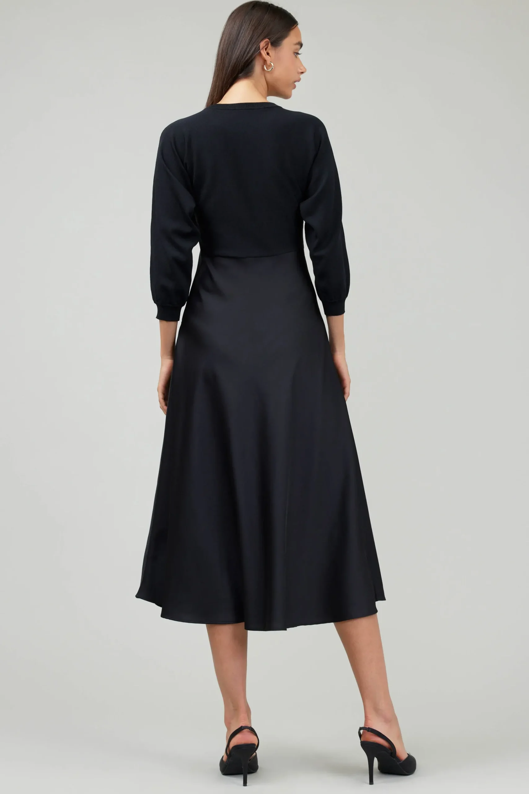 Current Air Knitwear | Midi Dresses-Vienna Knit Midi Dress BLACK