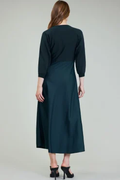 Current Air Knitwear | Midi Dresses-Vienna Knit Midi Dress FORESTGREEN