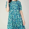 Current Air Mini Dresses-Watercolor Floral Mini Dress BLUEMLT