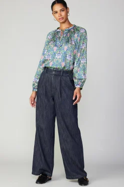 Current Air Pants-Wide Leg Denim Pants DARKINDIGO