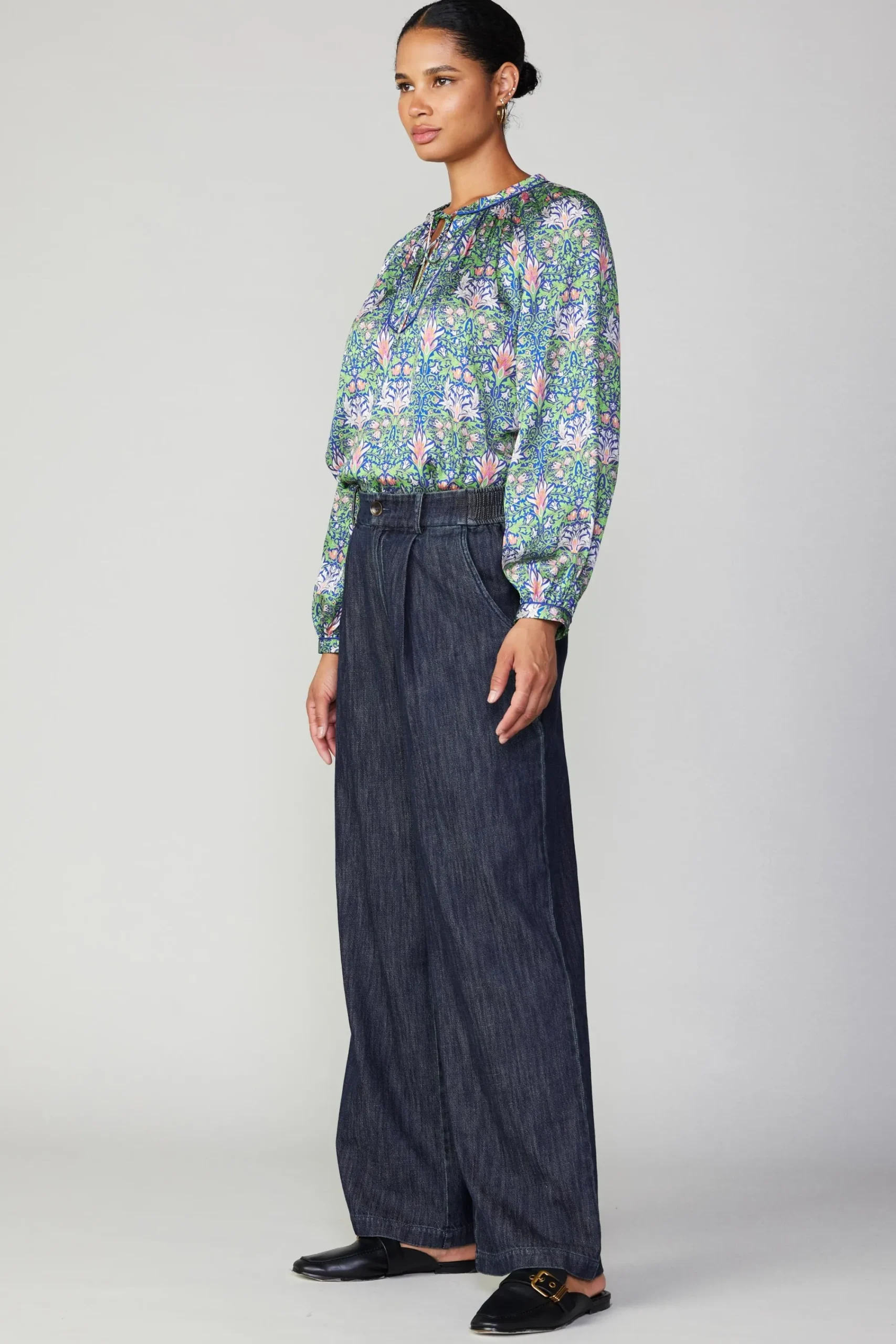 Current Air Pants-Wide Leg Denim Pants DARKINDIGO