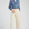 Current Air Pants-Wide Leg Embroidered Pant NATURAL