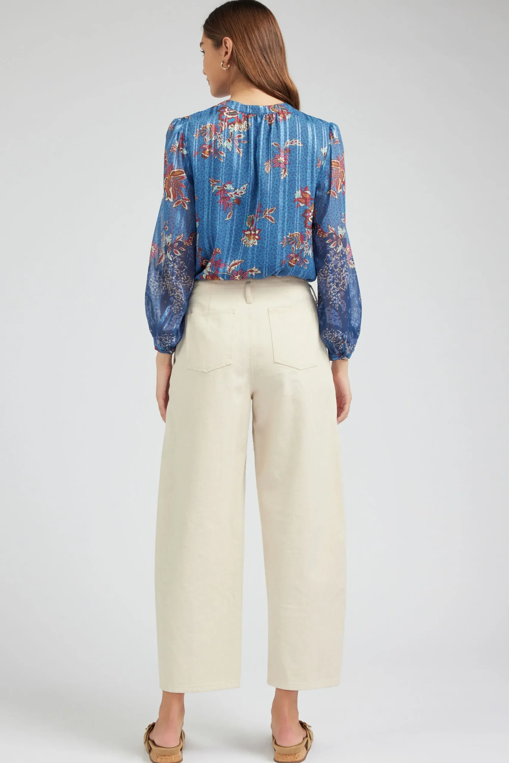 Current Air Pants-Wide Leg Embroidered Pant NATURAL