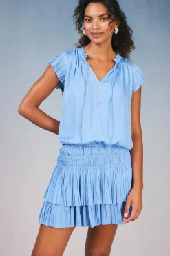 Current Air Mini Dresses-Zoey Pleated Skirt Mini Dress PERIWINKLEBLUE